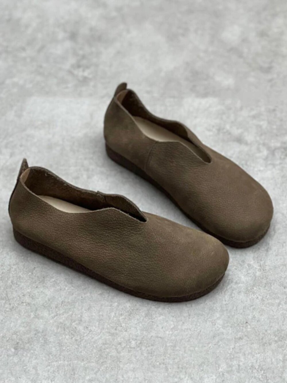 Obiono - Soft Leather Handmade Retro Flat Shoes